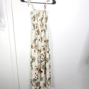 MD Fashion Dress Womens Medium Smocked Top Hawaiian Maxi Vacation Tropical